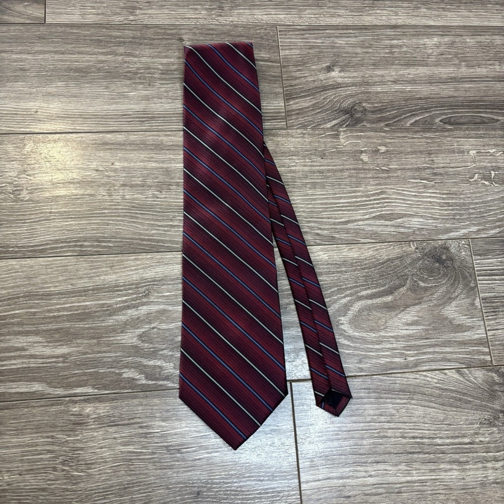 Marc Olivier Mod‎ Mens Tie Striped Necktie Red Blue Vintage Canadian Designer